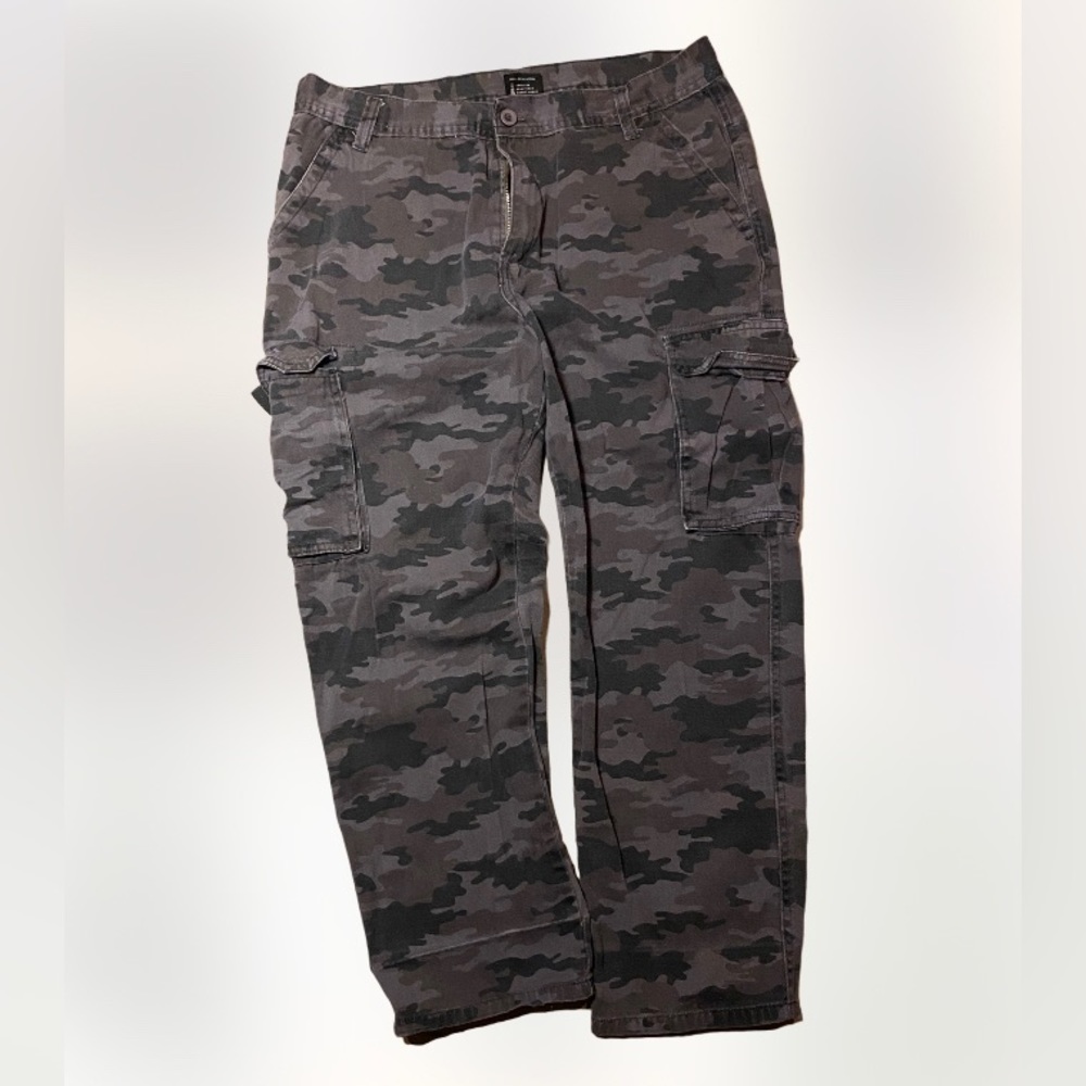 Original deluxe black and grey cargo camo utility mens pants 38x30